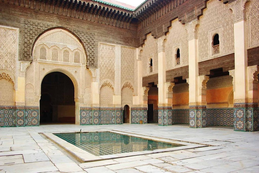 Inner-courtyard-at-the-Bahia-in-Marrakech-Morocco